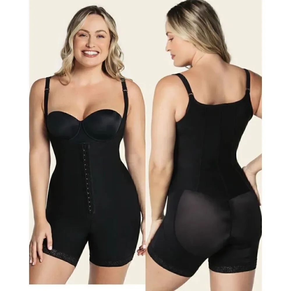 LEONISA NWT Firm Compression Boyshort Body Shaper with Butt Lifter Front Hook& E
